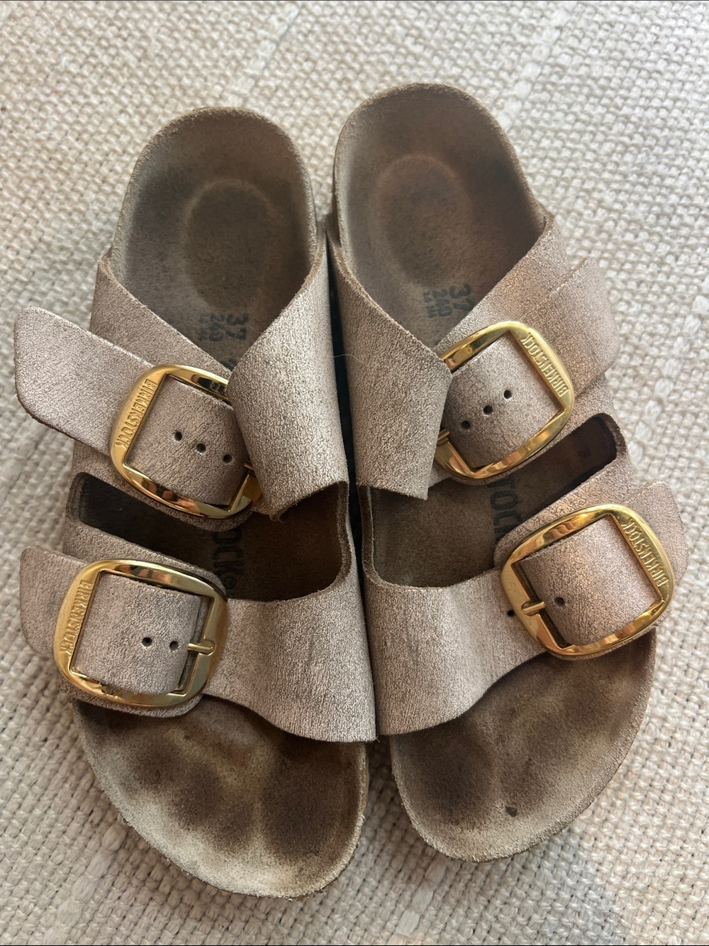 Birkenstock light gold Double-Buckle Sandals with Gold Buckles - Picture 4 of 4
